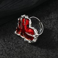 Hip-hop Punk Heart Shape Alloy Silver Plated Unisex Rings main image 4
