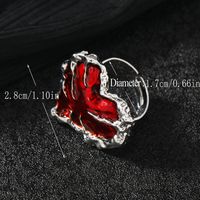 Hip-hop Punk Heart Shape Alloy Silver Plated Unisex Rings main image 2