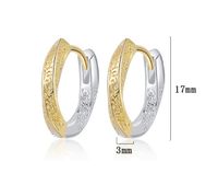 1 Pair Casual Round Plating Sterling Silver 24k Gold Plated Silver Plated Earrings main image 2