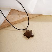 Ig Style Simple Style Pentagram Star Natural Stone Rope Natural Stone Unisex Pendant Necklace main image 4