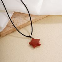 Ig Style Simple Style Pentagram Star Natural Stone Rope Natural Stone Unisex Pendant Necklace main image 7