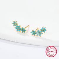 1 Pair Sweet Flower Plating Inlay Sterling Silver Zircon 18k Gold Plated White Gold Plated Ear Studs main image 5