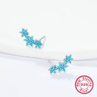 1 Pair Sweet Flower Plating Inlay Sterling Silver Zircon 18k Gold Plated White Gold Plated Ear Studs main image 1