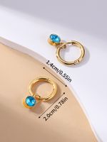 1 Pair Classic Style Round Plating Inlay 304 Stainless Steel Zircon 14K Gold Plated Drop Earrings main image 10