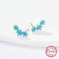 1 Pair Sweet Flower Plating Inlay Sterling Silver Zircon 18k Gold Plated White Gold Plated Ear Studs sku image 2