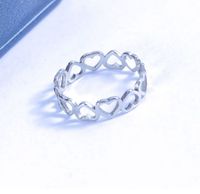 Estilo Simple Forma De Corazón Acero Titanio Anillos sku image 4