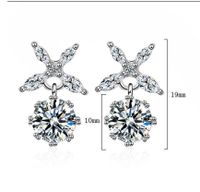 1 Paire Sucré Fleur Placage Incruster Le Cuivre Zircon Boucles D'oreilles main image 2