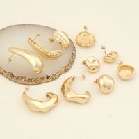 1 Pair Simple Style Commute Geometric Polishing Plating Copper 18k Gold Plated White Gold Plated Ear Studs main image 3