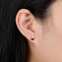 1 Pair Simple Style Eye Plating Inlay Sterling Silver Zircon 18k Gold Plated White Gold Plated Ear Studs main image 1