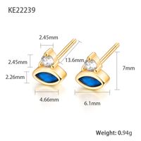 1 Pair Simple Style Eye Plating Inlay Sterling Silver Zircon 18k Gold Plated White Gold Plated Ear Studs sku image 5