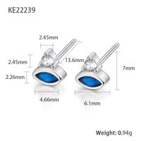 1 Pair Simple Style Eye Plating Inlay Sterling Silver Zircon 18k Gold Plated White Gold Plated Ear Studs sku image 6