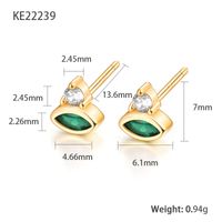 1 Pair Simple Style Eye Plating Inlay Sterling Silver Zircon 18k Gold Plated White Gold Plated Ear Studs sku image 7