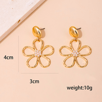 1 Pair Sweet Simple Style Flower Alloy Artificial Pearls Drop Earrings main image 2