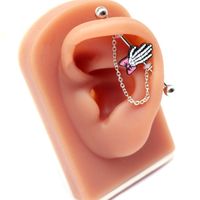 1 Piece Ear Cartilage Rings & Studs IG Style Elegant Star Moon Butterfly 316 Stainless Steel  Alloy Plating Inlay Rhinestones White Gold Plated Gold Plated main image 8
