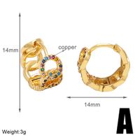 1 Pair Modern Style Simple Style Round Plating Inlay Copper Zircon 18k Gold Plated Earrings main image 2