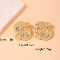 1 Pair Elegant Formal Geometric Alloy Ear Studs main image 2