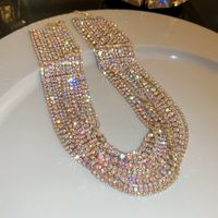 Übertrieben Luxuriös Glänzend Einfarbig Künstliche Strasssteine Legierung Großhandel Halsband main image 4