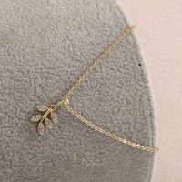 Xuping Simple Style Commute Leaf Alloy Plating 14k Gold Plated Women's Pendant Necklace main image 4