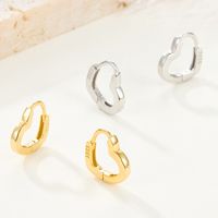 1 Pair Elegant Simple Style Shiny Heart Shape Plating Sterling Silver 18k Gold Plated White Gold Plated Earrings main image 3
