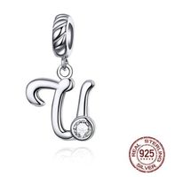 Style Simple Commuer Lettre Argent Sterling Incruster Zircon Charmes sku image 25