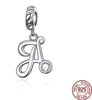 Style Simple Commuer Lettre Argent Sterling Incruster Zircon Charmes main image 3