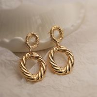 1 Pair Simple Style Geometric Plating Copper 18k Gold Plated Drop Earrings main image 7