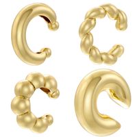 1 Pair Casual Vintage Style Simple Style C Shape Plating Copper 18k Gold Plated Earrings main image 1