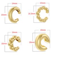 1 Pair Casual Vintage Style Simple Style C Shape Plating Copper 18k Gold Plated Earrings main image 2