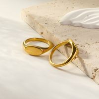 304 Stainless Steel 14K Gold Plated Simple Style Plating Geometric Rings main image 4