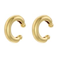 1 Pair Casual Vintage Style Simple Style C Shape Plating Copper 18k Gold Plated Earrings sku image 1
