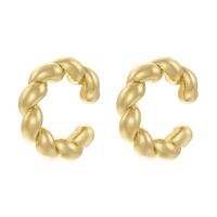1 Pair Casual Vintage Style Simple Style C Shape Plating Copper 18k Gold Plated Earrings sku image 3