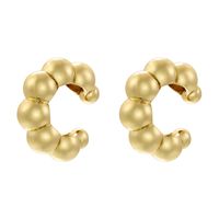 1 Pair Casual Vintage Style Simple Style C Shape Plating Copper 18k Gold Plated Earrings sku image 5