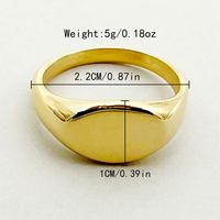 304 Stainless Steel 14K Gold Plated Simple Style Plating Geometric Rings sku image 1