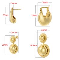 1 Pair Casual Vintage Style Simple Style Water Droplets Plating Copper 18k Gold Plated Drop Earrings main image 2