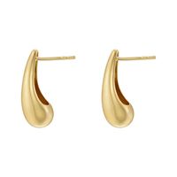 1 Pair Casual Vintage Style Simple Style Water Droplets Plating Copper 18k Gold Plated Drop Earrings sku image 1