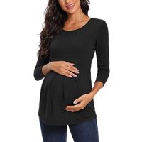 Simple Style Solid Color Polyester Maternity Clothing main image 2
