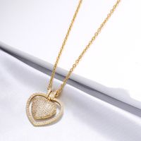 Casual Elegant Heart Shape Copper Plating Inlay Zircon 18k Gold Plated Necklace main image 1