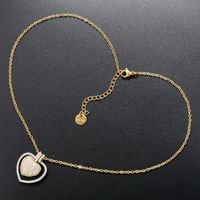 Casual Elegant Heart Shape Copper Plating Inlay Zircon 18k Gold Plated Necklace main image 3