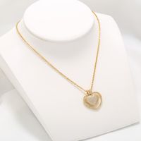 Casual Elegant Heart Shape Copper Plating Inlay Zircon 18k Gold Plated Necklace main image 4