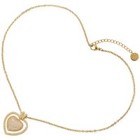 Casual Elegant Heart Shape Copper Plating Inlay Zircon 18k Gold Plated Necklace main image 7