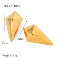 1 Pair Simple Style Rhombus Plating Titanium Steel Ear Studs sku image 1