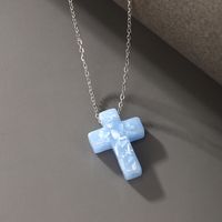 304 Stainless Steel Plastic XUPING Simple Style Hexagram Cross Pendant Necklace main image 8