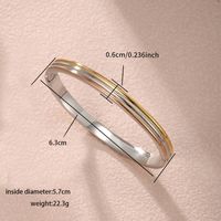 Elegant XUPING Simple Style Color Block 304 Stainless Steel 18K Gold Plated Raw Steel Bangle In Bulk main image 2