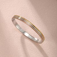 Elegant XUPING Simple Style Color Block 304 Stainless Steel 18K Gold Plated Raw Steel Bangle In Bulk main image 3