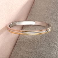 Elegant XUPING Simple Style Color Block 304 Stainless Steel 18K Gold Plated Raw Steel Bangle In Bulk main image 5