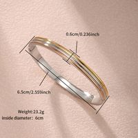 Elegant XUPING Simple Style Color Block 304 Stainless Steel 18K Gold Plated Raw Steel Bangle In Bulk sku image 2