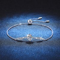 Casual Sweet Round Square Sterling Silver Plating Inlay Zircon Silver Plated Bracelets main image 6