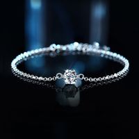 Casual Sweet Round Square Sterling Silver Plating Inlay Zircon Silver Plated Bracelets main image 5