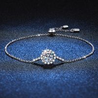 Casual Sweet Round Square Sterling Silver Plating Inlay Zircon Silver Plated Bracelets main image 9
