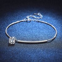 Casual Sweet Round Square Sterling Silver Plating Inlay Zircon Silver Plated Bracelets main image 8